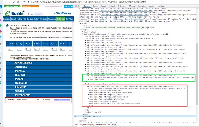 exchange page elements