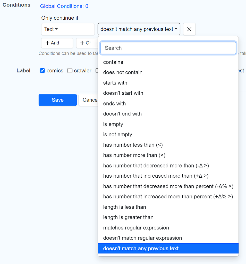 No Mathc For Operator Error New condition operator